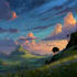 create stunning fantasy background and scenery illustration