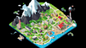 design 2d game map illustration city map 2d game UI medieval map board game map