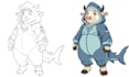 draw furry ref sheet, fursona reference sheet, protogen anthro oc nsfw art