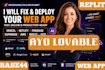 fix deploy replit, base44 web app on vercel netlify, firebase, supabase, AWS,