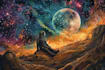 create cinematic sci fi cosmic album cover art