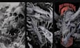 draw dark art illustration with engraving style
