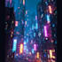 make cyberpunk futuristic city art