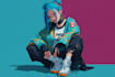 design anime character , cyberpunk character