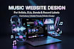 design wordpress music website, record label website artist website, dj website