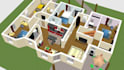 create realistic 3d floor plan, interior design using sweet home 3d and sketchup