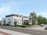 3d architectural rendering, modern residential apartment, cgi aerial view design