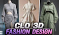 create realistic clo 3d fashion design, garment simulation and 3d animation