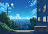 draw an animated background in anime style