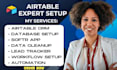setup airtable, airtable database, airtable crm, airtable automation, softr app