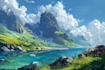 make a landscape digital painting
