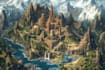 fantasy city map illustration