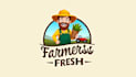 design realistic farmer mascot logo with express delivery