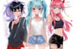 design stylized anime character art for stories