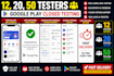 do mobile app testing, provide 12 testers for google play closed testing