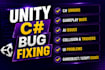 fix bugs and errors in your unity game