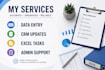 accurate data entry, CRM and admin tasks