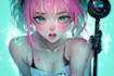 draw dynamic anime character illustration with action scene