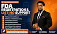 fda registration, fda listing and US agent service
