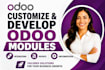 develop and customize odoo modules, report integration implementation