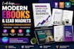design a modern ebook, or lead magnet for digital downloads