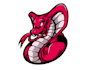 make snake mascot logo design with company