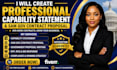 create professional capability statement and sam gov contract proposal