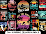 create hand drawn surfing kids summer logo