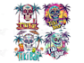 make custom summer themed and skull tiki bar logo