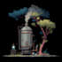 create steam capsule art in pixel art style
