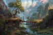 draw landscape with 1 character of your idea