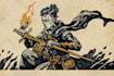 make dnd characters in vintage linocut art