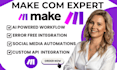 create make com ai automation,ai agent and custom make com scenario for business