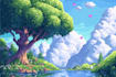create pixel art backgrounds and illustrations