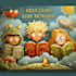 create children book cover with clean educational