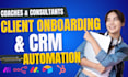 build a client onboarding follow up CRM automation using make com n8n airtable