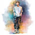 draw a watercolor portrait illustration