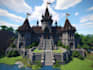build minecraft spawn,castle,house in survival or creative