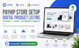 payhip store setup digital product listing pensight carrd ecommerce  website