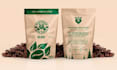 do aesthetic coffee bag packaging, stickers and label design