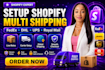 setup shopify multiple shipping carrier, fedex, dhl, royal mail, ups