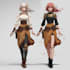 create anime illustration with dynamic pose and detail