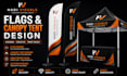 design creative canopy tent, table cover and flag