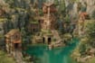 paint professional landscape concept art in painterly style