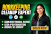 do online bookkeeping, cleanup, setup and fix messy books