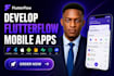 develop a flutterflow mobile app, IOS and android, firebase, supabase, ai, API