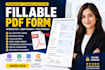 professionally create fillable PDF form in adobe acrobat, convert editable PDF