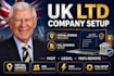 register UK ltd company with virtual uk address and full setup