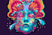 design custom psychedelic art illustration trippy logo