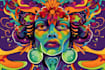 create a custom illustration psychedelic trippy logo design